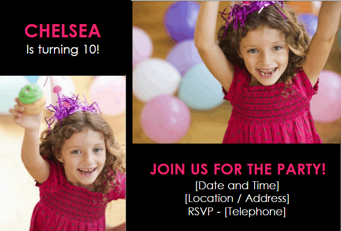 儿童生日Party邀请函