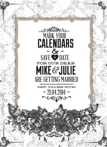 复古的结婚请柬