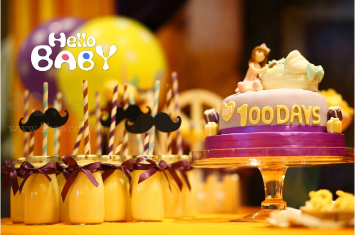 轻松熊主题的宝宝百日宴